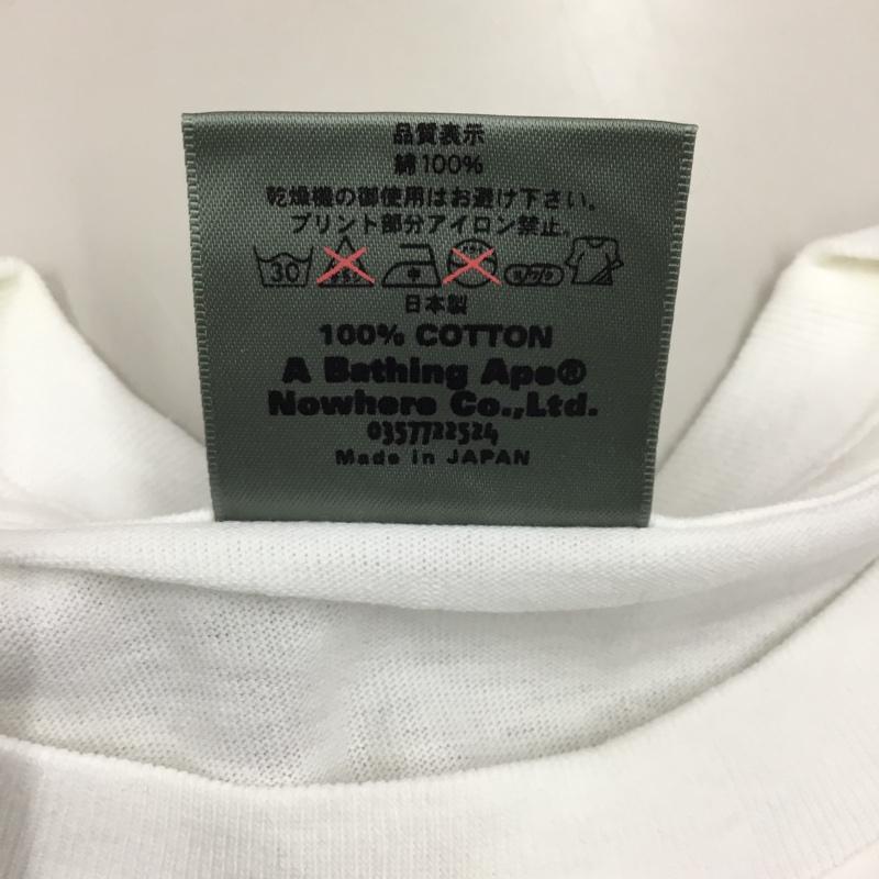 ベイプ BAPE Tシャツ 半袖 半袖カットソー プリントTシャツ クルーネックカットソー M プリント 白 / ホワイト /  メンズ USED 古着 中古 10114088