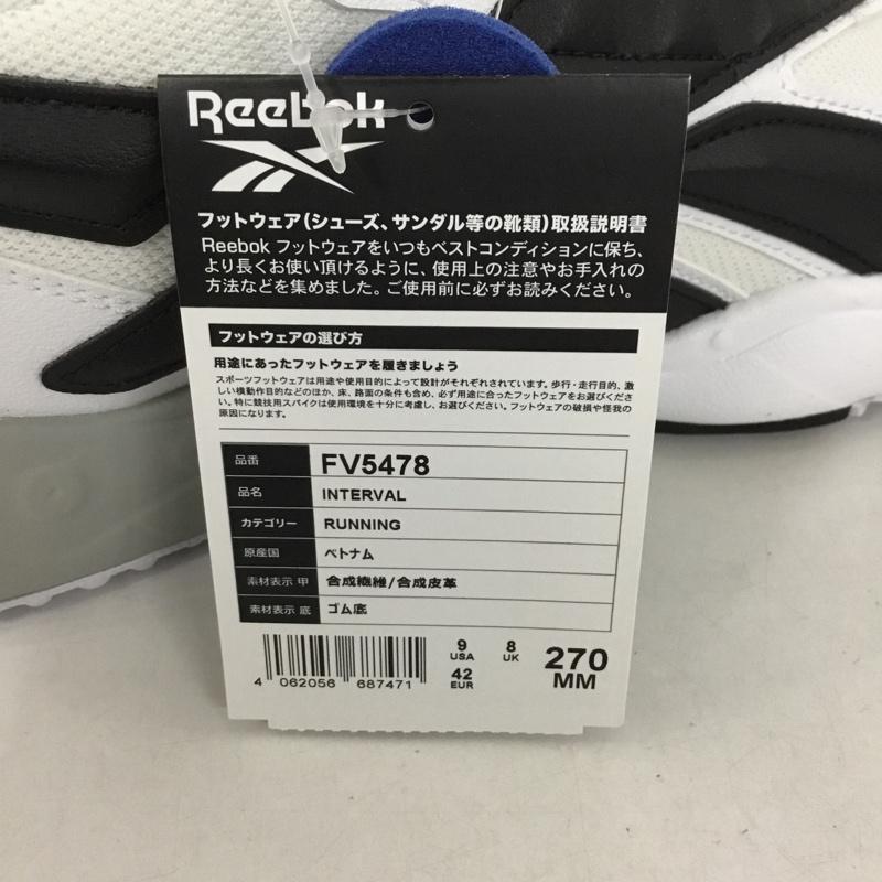 リーボック Reebok スニーカー スニーカー FV5478 INTERVAL 27cm 27.0cm ロゴ、文字 白 / ホワイト / X 黒 / ブラック / メンズ USED 古着 中古 10131335