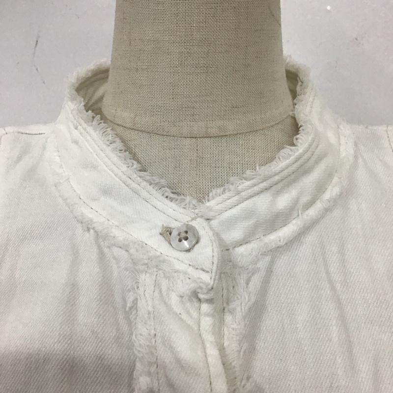 マウジー MOUSSY シャツ、ブラウス 半袖 010ES211-0820-1 デニムフリルシャツ 1 無地 白 / ホワイト / レディース USED 古着 中古 10114471