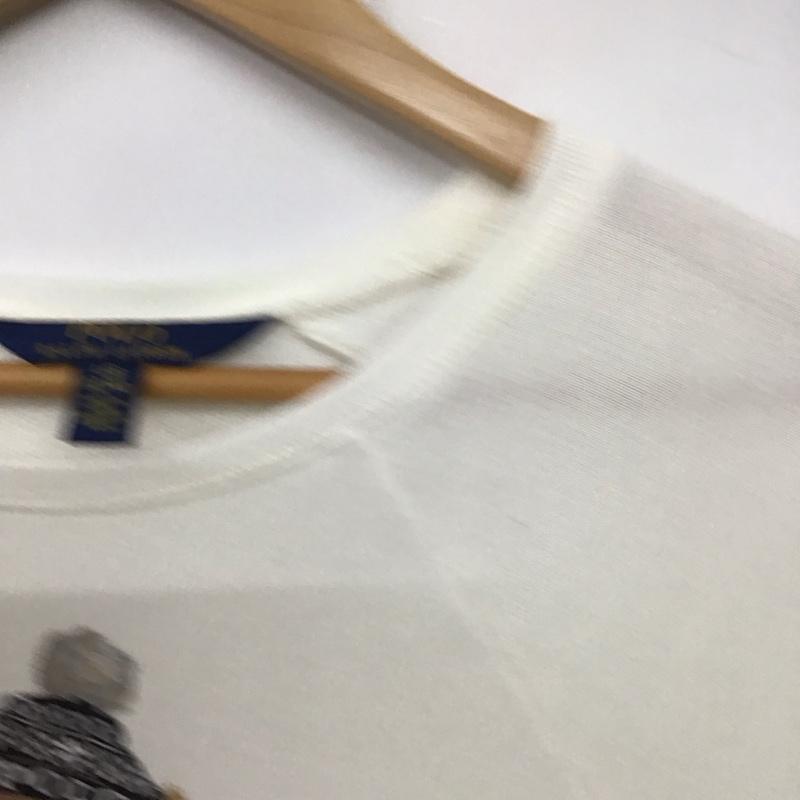 ポロラルフローレン POLO RALPH LAUREN ワンピース ロングスカート 長袖ロングワンピース スウェットワンピース クルーネック L プリント 白 / ホワイト / レディース USED 古着 中古 10136114