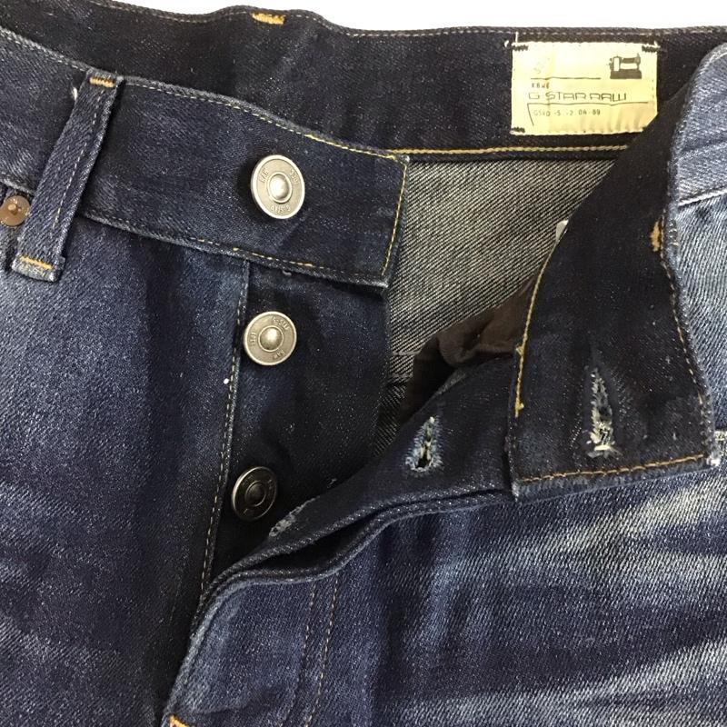 ジースターロゥ G-STAR RAW パンツ デニム、ジーンズ デニムパンツ スリムパンツ カジュアルパンツ ストレッチパンツ 31インチ ロゴ、文字 インディゴ / インディゴ / メンズ USED 古着 中古 10131305