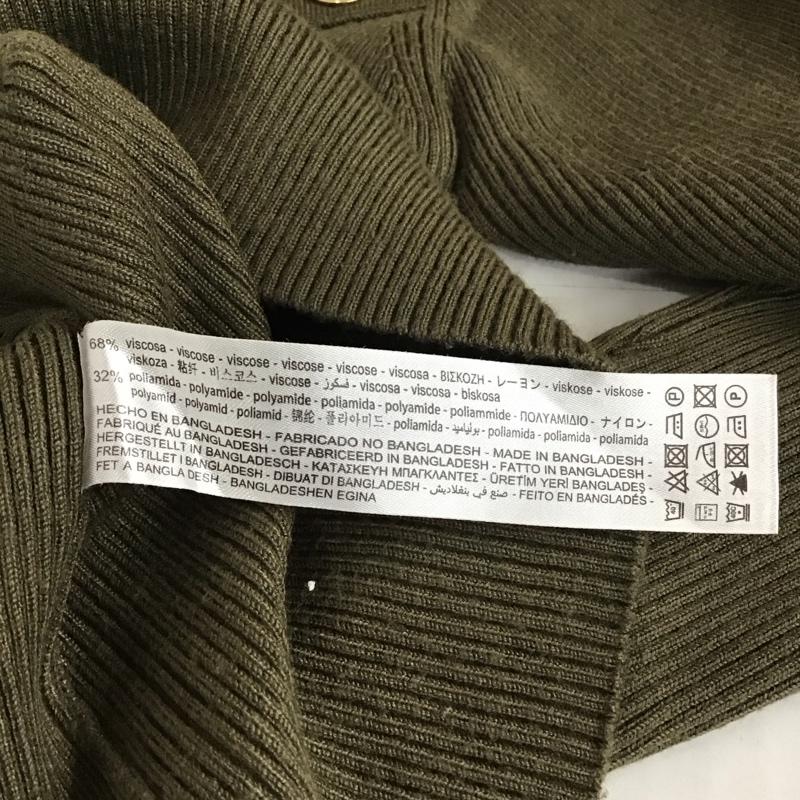 ザラ ZARA ニット、セーター 長袖 長袖ニットカットソー セーター クルーネック S 無地 カーキ / カーキ / レディース USED 古着 中古 10118515