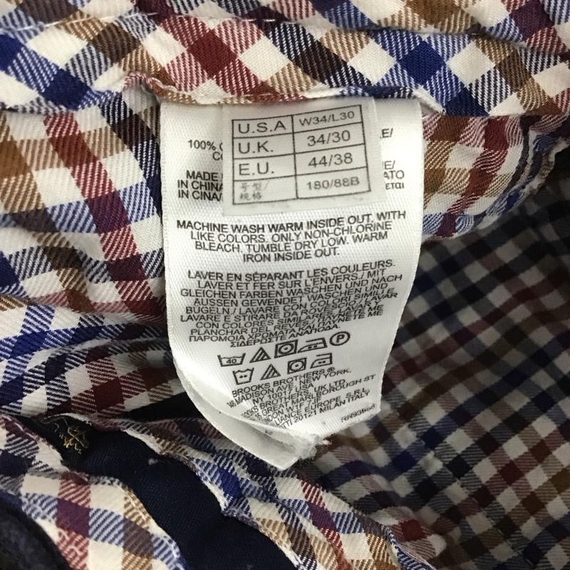 ブルックスブラザーズ BROOKS BROTHERS パンツ チノパン コーデユロイパンツ ワイドパンツ カジュアルパンツ ストレートパンツ チノパン 34 無地 紺 / ネイビー / メンズ USED 古着 中古 10110353