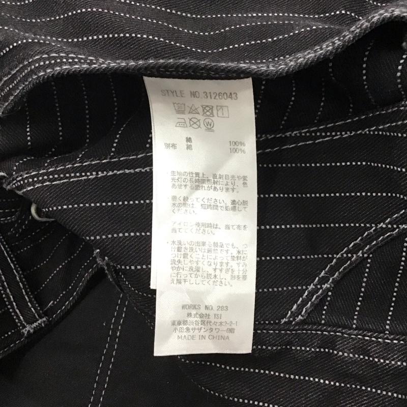 ショットブロス SCHOTT BROS. パンツ デニム、ジーンズ ショットオールドヒッコリーデニムパンツ デニムパンツ ワイドパンツ 裾ロット 32インチ ストライプ 黒 / ブラック / メンズ USED 古着 中古 10134374