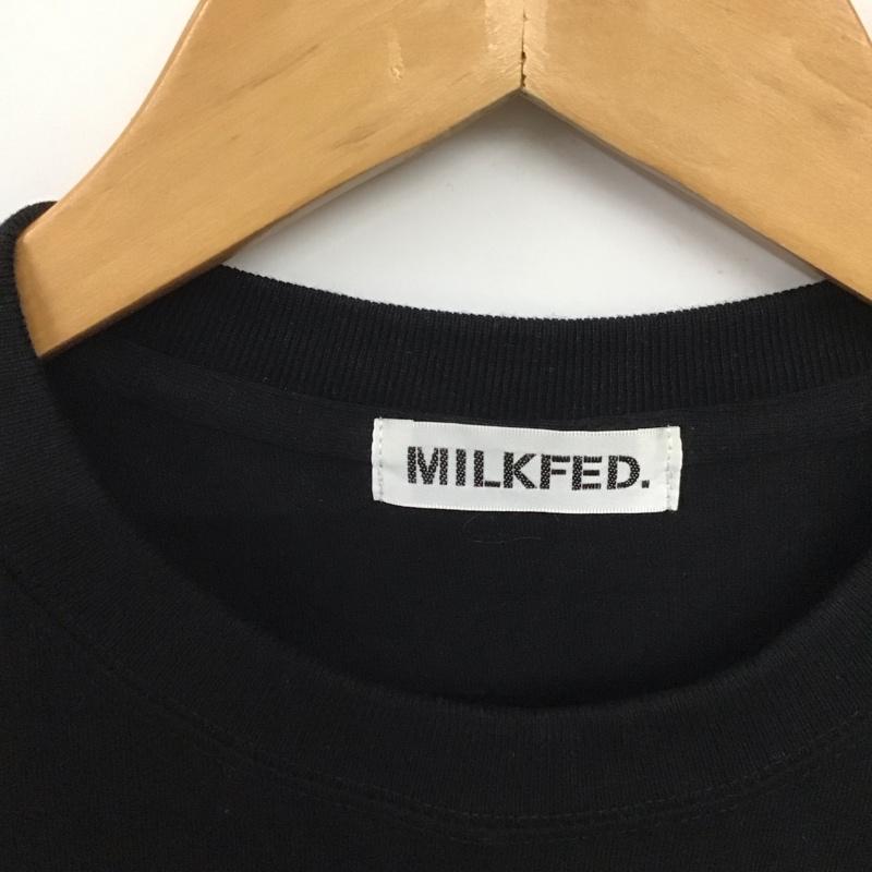 ミルクフェド MILKFED. Tシャツ 半袖 半袖カットソー プリントTシャツ クルーネックカットソー ロゴ、文字 黒 / ブラック / レディース USED 古着 中古 10132110