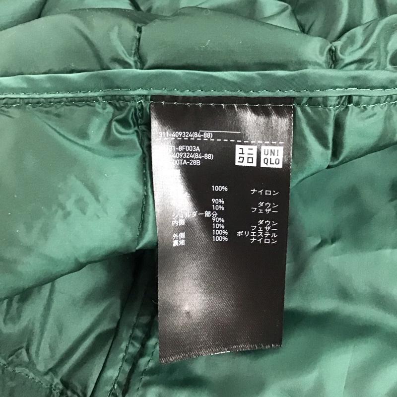 ユニクロ UNIQLO ベスト ベスト 311-409324 ダウンベスト ジップアップベスト ノースリーブ M 無地 緑 / グリーン / メンズ USED 古着 中古 10123823