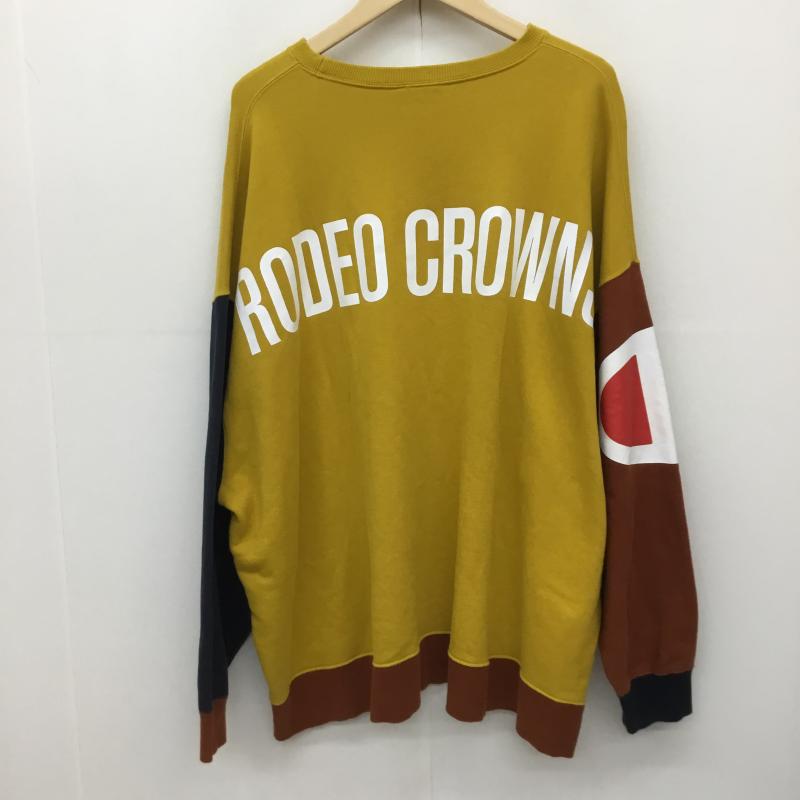 チャンピオン Champion トレーナー 長袖 FREE ロゴ、文字 黄 / イエロー / X 茶 / ブラウン / X 紺 / ネイビー / メンズ USED 古着 中古 10134382