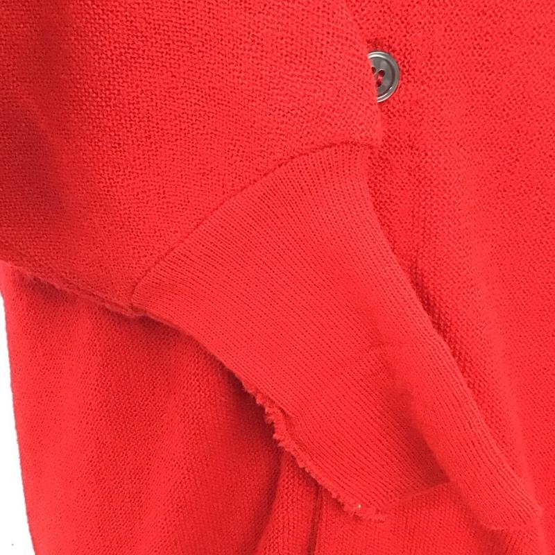 ラコステ LACOSTE カーディガン 長袖 70s アクリルニット カーディガン IZOD ロゴ、文字 赤 / レッド / メンズ USED 古着 中古 10118300