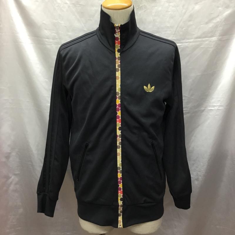 アディダス adidas ジャケット、上着 ジャンパー、ブルゾン E07980 トラックジャケット トレーニングウェア スポーツウェア M ロゴ、文字 黒 / ブラック / メンズ USED 古着 中古 10120990