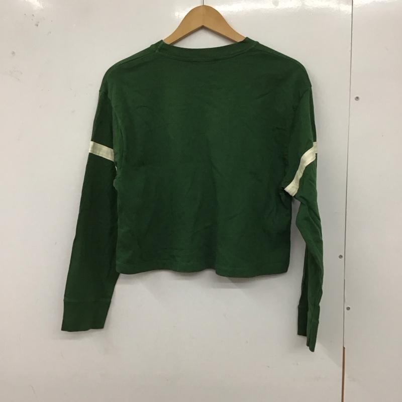 ザラ ZARA Tシャツ 長袖 M プリント X ロゴ、文字 緑 / グリーン / レディース USED 古着 中古 10129639