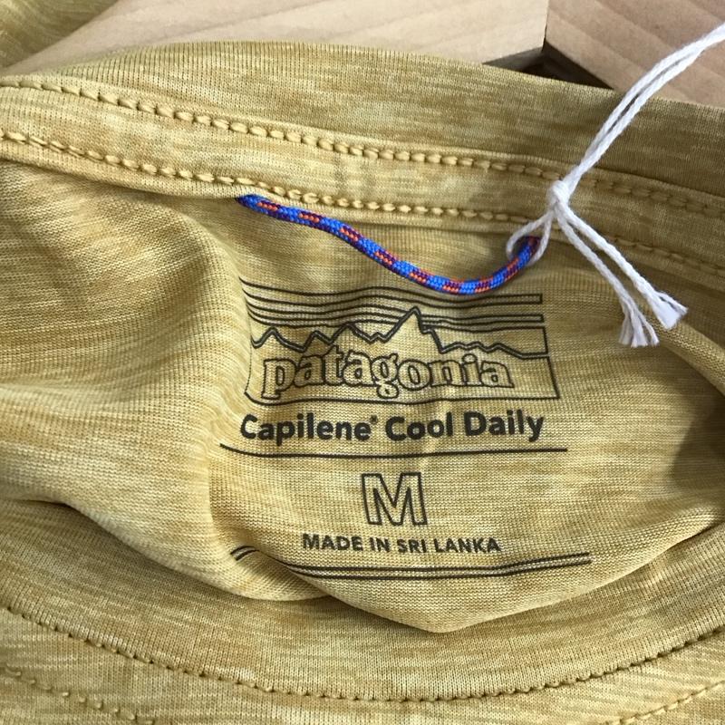 パタゴニア patagonia Tシャツ 半袖 半袖カットソー プリントTシャツ クルーネックカットソー M ロゴ、文字 黄 / イエロー / メンズ USED 古着 中古 10139823