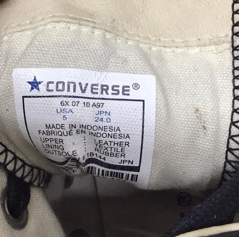 コンバース CONVERSE スニーカー スニーカー 1B144 ハイカット 24cm 24.0cm ロゴ、文字 黒 / ブラック / レディース USED 古着 中古 10121628