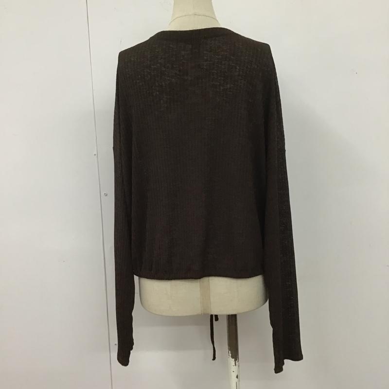 ザラ ZARA カットソー 長袖 胸ポケット 裾ギャザー 前ボタン S 無地 茶 / ブラウン /  レディース USED 古着 中古 10107155