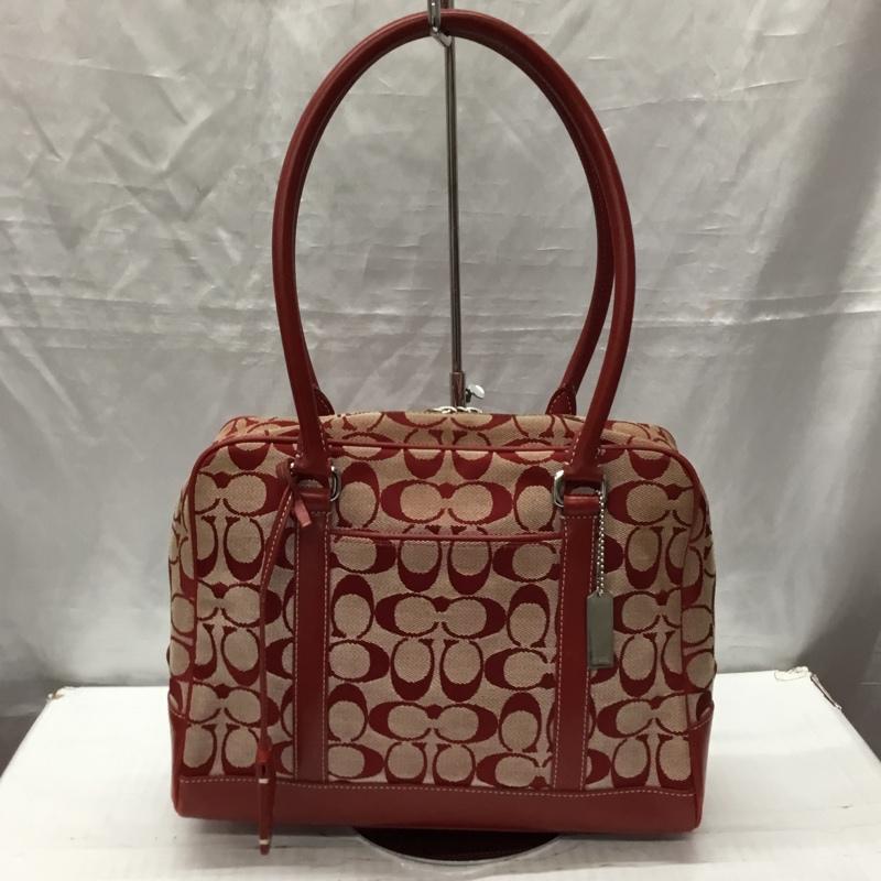 コーチ COACH ハンドバッグ ハンドバッグ E1R 6097 シグネチャー 総柄 赤 / レッド / レディース USED 古着 中古 10120736
