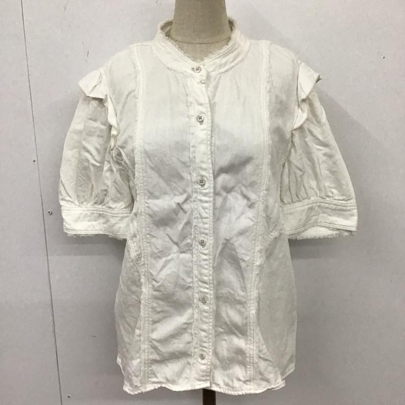 マウジー MOUSSY シャツ、ブラウス 半袖 010ES211-0820-1 デニムフリルシャツ 1 無地 白 / ホワイト / レディース USED 古着 中古 10114471