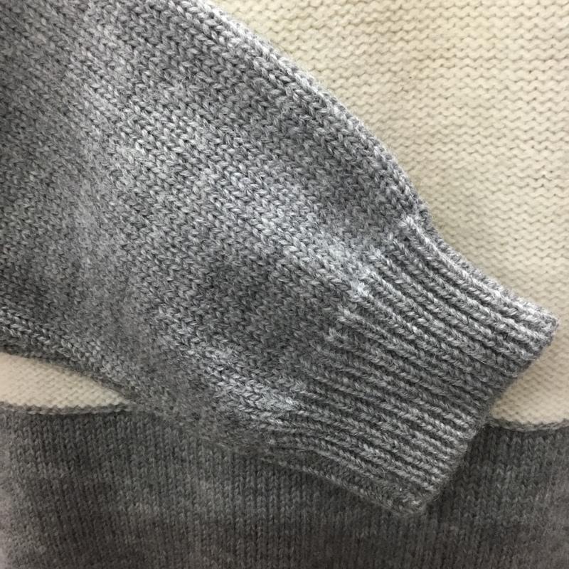 ヘッドポータープラス HEAD PORTER PLUS ニット、セーター 長袖 長袖ニットカットソー ニット セーター クルーネックニット ボーダー L ボーダー柄 白 / ホワイト / X 紺 / ネイビー / X 灰 / グレー / メンズ USED 古着 中古 10112409