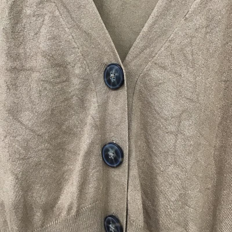 ザラ ZARA カーディガン 長袖 L 無地 茶 / ブラウン / レディース USED 古着 中古 10133661