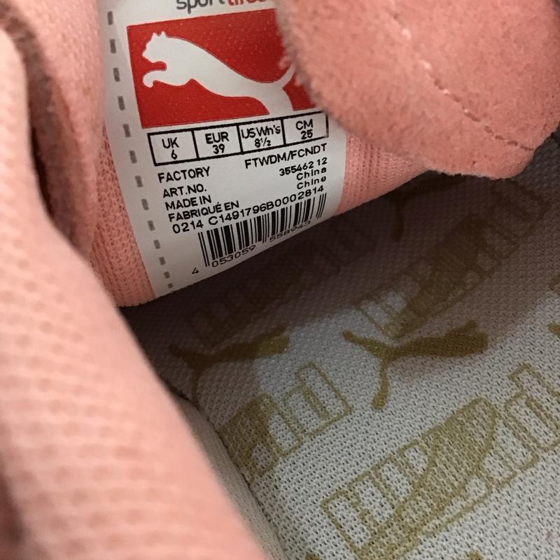 プーマ PUMA スニーカー スニーカー 355462 12 CLASSIC スエード 25cm 25.0cm ロゴ、文字 桃 / ピンク / レディース USED 古着 中古 10123372