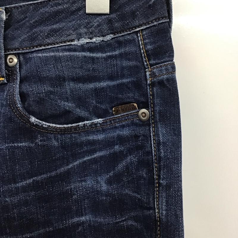 ジースターロゥ G-STAR RAW パンツ デニム、ジーンズ デニムパンツ スリムパンツ カジュアルパンツ 28インチ 無地 インディゴ / インディゴ / メンズ USED 古着 中古 10132240
