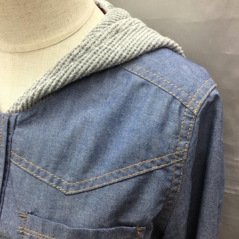 トミーガール tommy girl シャツ、ブラウス 長袖 長袖シャツ フード付きシャツ デニムシャツ S ロゴ、文字 インディゴ / インディゴ / レディース USED 古着 中古 10118478