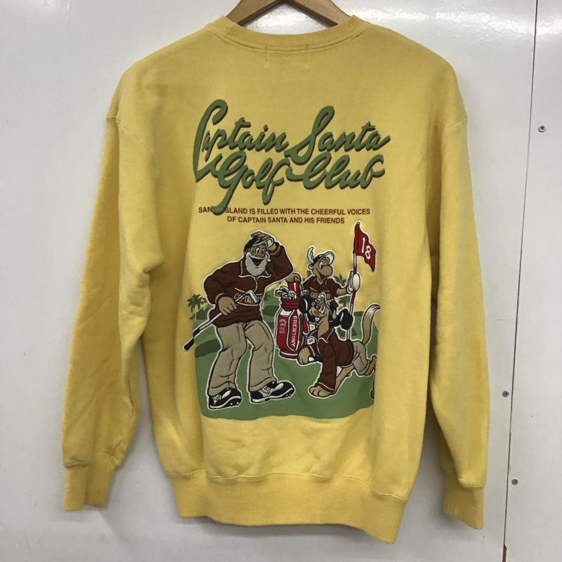 キャプテンサンタ CAPTAINSANTA トレーナー 長袖 長袖トレーナー スウェット クルーネック プルオーバー S プリント 黄 / イエロー / メンズ USED 古着 中古 10132347