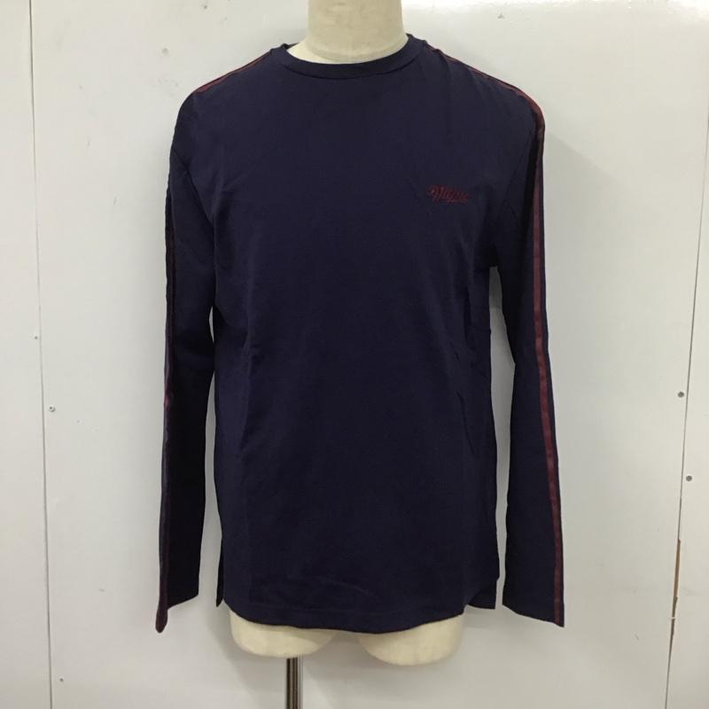 マイン MYne カットソー 長袖 myc9c371 長袖カットソー クルーネックカットソー サイドライン S ロゴ、文字 紺 / ネイビー /  メンズ USED 古着 中古 10112711