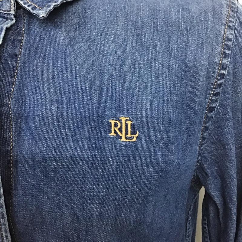 ラルフローレン RALPHLAUREN シャツ、ブラウス 長袖 長袖シャツ デニムシャツ カラーシャツ S ロゴ、文字 インディゴ / インディゴ / レディース USED 古着 中古 10126923