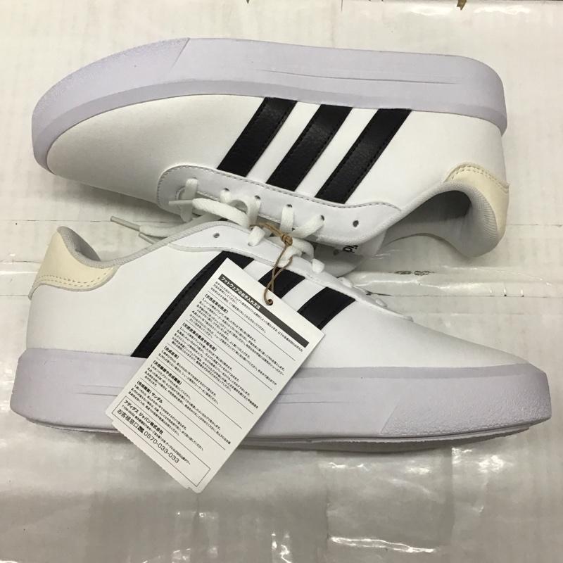 アディダス adidas スニーカー スニーカー HQ4532 コート PF W 24.5cm 24.5cm ロゴ、文字 白 / ホワイト / X 黒 / ブラック / レディース USED 古着 中古 10120882