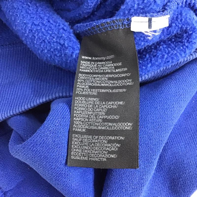 トミーヒルフィガー TOMMY HILFIGER パーカー 長袖 ジップアップアップパーカー 長袖パーカー スウェット M ロゴ、文字 青 / ブルー /  メンズ USED 古着 中古 10125290