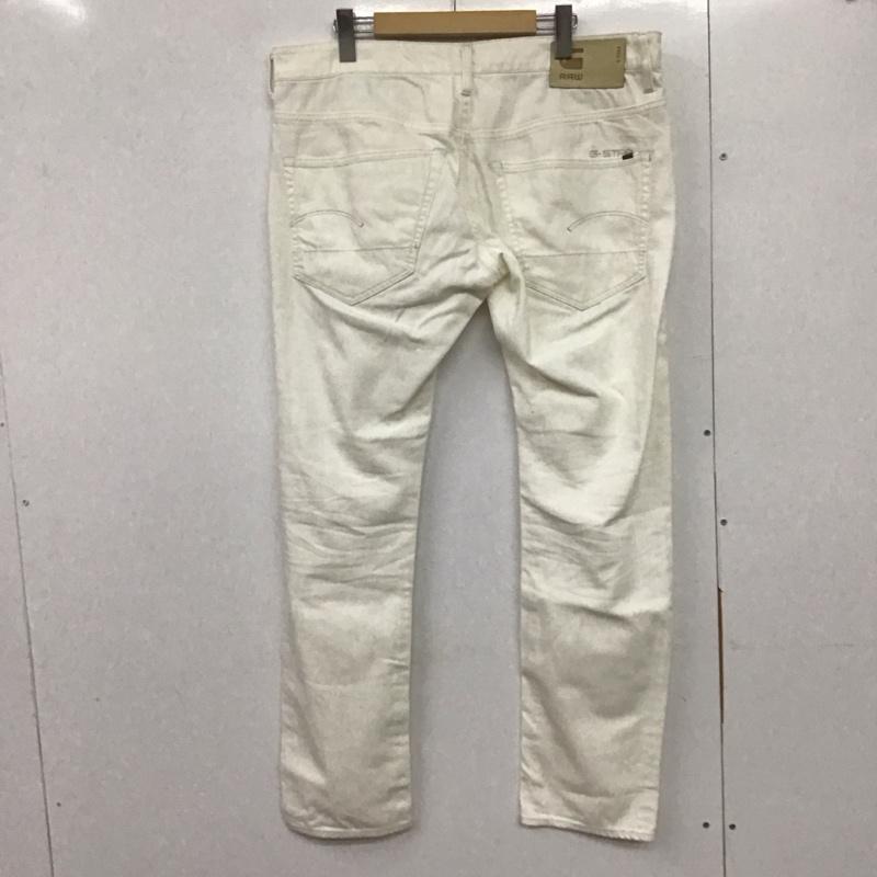 ジースターロゥ G-STAR RAW パンツ デニム、ジーンズ デニムパンツ スリムパンツ カジュアルパンツ ストレッチパンツ 34 無地 白 / ホワイト / メンズ USED 古着 中古 10132895