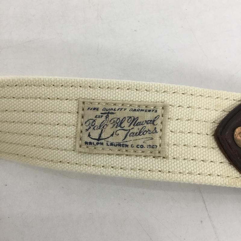 ポロラルフローレン POLO RALPH LAUREN ベルト・バックル ベルト 405544382 キャンバス レザー サビ加工 ダメージ加工 茶 / ブラウン / X アイボリー / アイボリー / メンズ USED 古着 中古 10129603