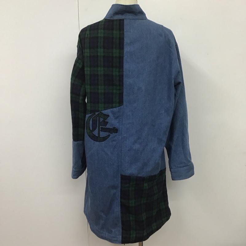 イグザンプル EXAMPLE コート コート一般 DENIM MOD COAT ライトオンス チェック L ワンポイント 青 / ブルー / メンズ USED 古着 中古 10106925