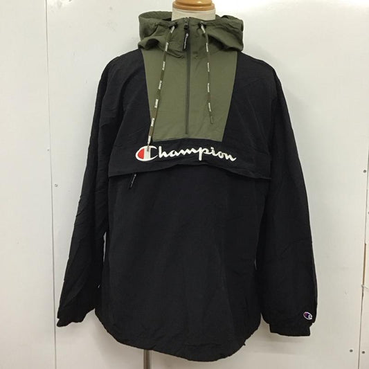 チャンピオン Champion ジャケット、上着 ジャケット、ブレザー c8-n604 アノラックパーカー X-LARGE コラボ XL ロゴ、文字 黒 / ブラック /  メンズ USED 古着 中古 10124725