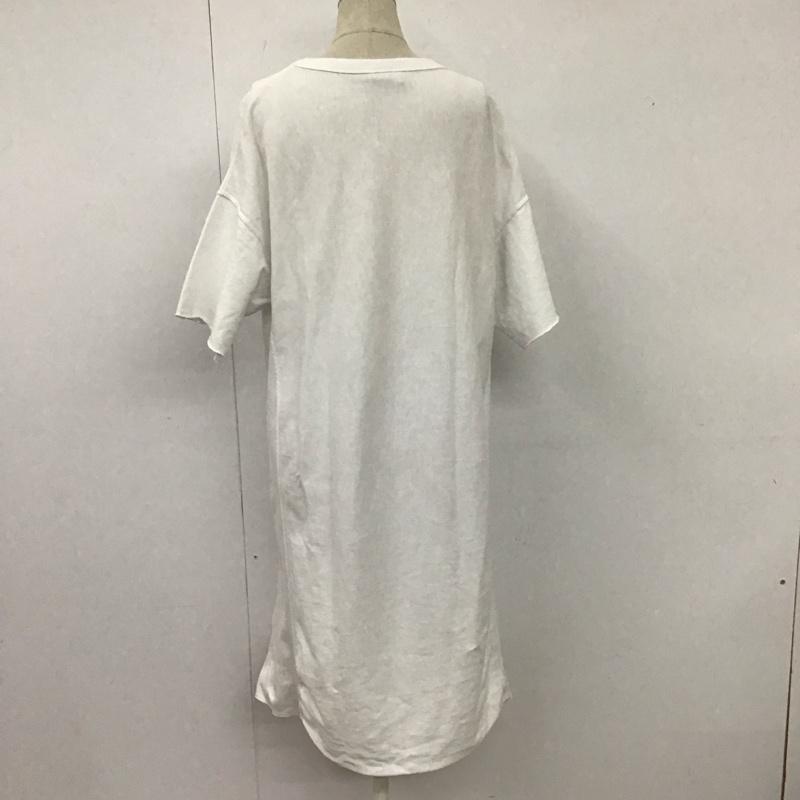 チャンピオン Champion ワンピース ひざ丈スカート CW-P311 REVERSE WEAVE 半袖 カットソー M ロゴ、文字 白 / ホワイト /  レディース USED 古着 中古 10113986
