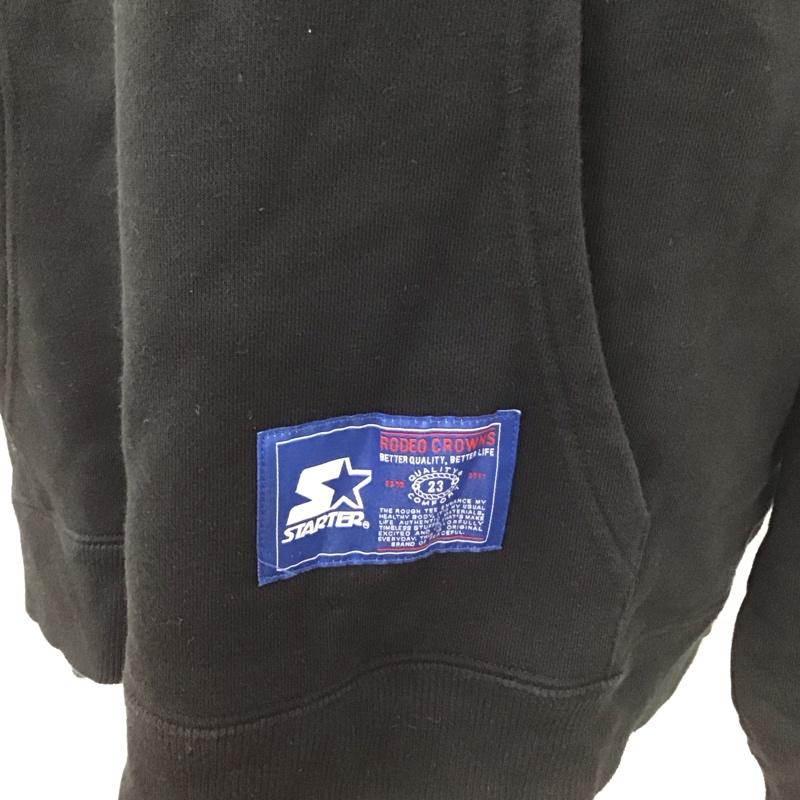 スターター STARTER パーカー 長袖 426GSA01-012V ラインフーディ RODEO CROWNS スウェット FREE プリント 黒 / ブラック / レディース USED 古着 中古 10111077