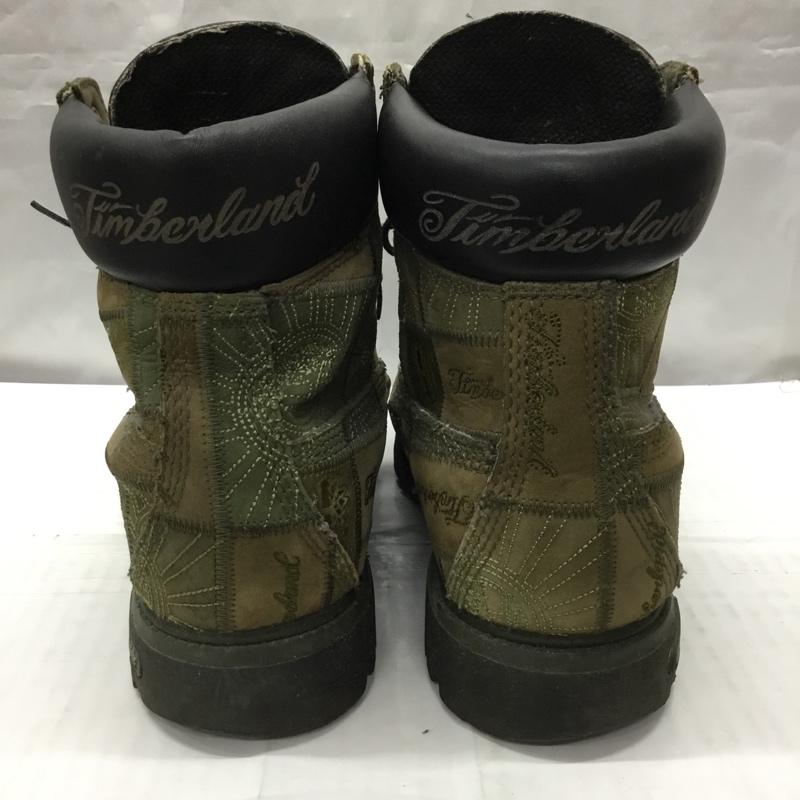 ティンバーランド Timberland ブーツ ショートブーツ 11565 パッチワーク 10W 総柄 カーキ / カーキ / X 黒 / ブラック / メンズ USED 古着 中古 10108436