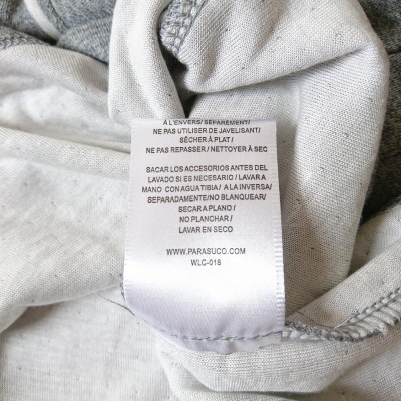 パラスコ PARASUCO Tシャツ 長袖 S 無地 X 刺繍 灰 / グレー / メンズ USED 古着 中古 10002098