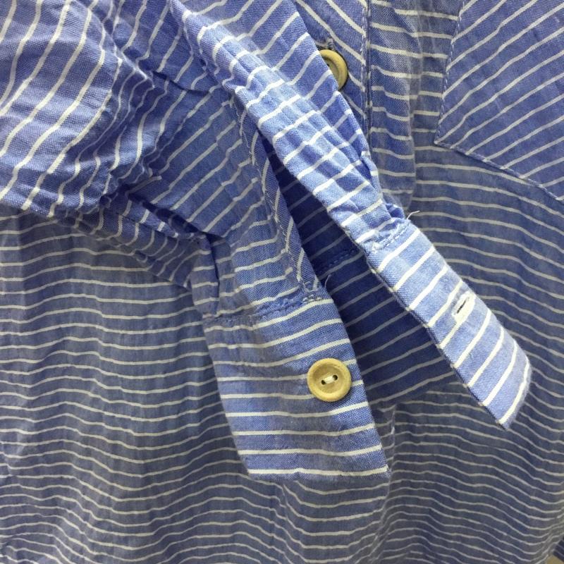 ザラ ZARA シャツ、ブラウス 長袖 長袖シャツ カラーシャツ ポケットシャツ 長袖カットソー ボーダーシャツ M ストライプ 水色 / ライトブルー / レディース USED 古着 中古 10112282