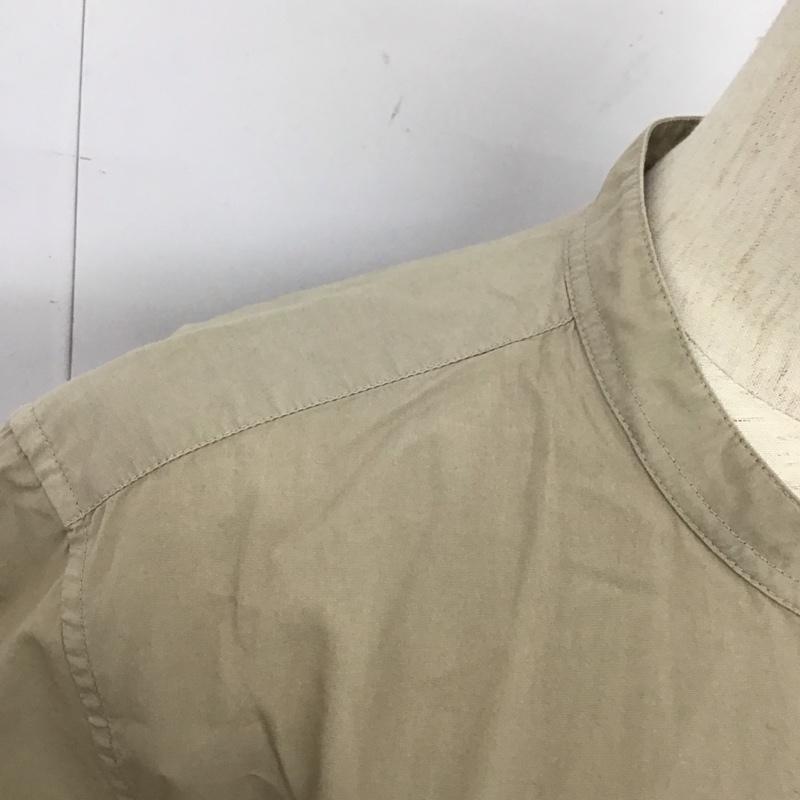 エムエイチエル MHL. ワンピース ロングスカート 半袖シャツワンピース ロングワンピース ノーカラー 1 無地 ベージュ / ベージュ / レディース USED 古着 中古 10126147