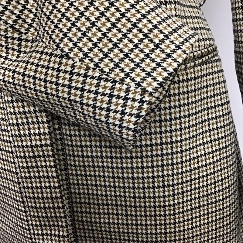 ザラ ZARA ジャケット、上着 ジャケット、ブレザー 2753 225 086 ノーカラー XS 千鳥格子 ベージュ / ベージュ / X 黒 / ブラック / レディース USED 古着 中古 10122107