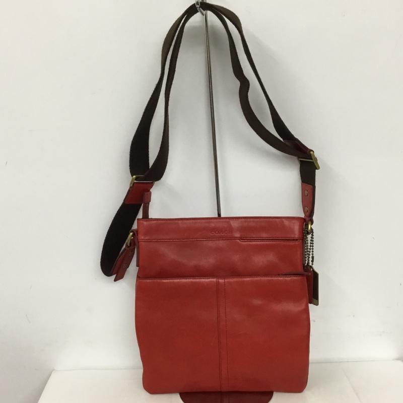 コーチ COACH ショルダーバッグ ショルダーバッグ 70710 レザー ロゴ、文字 赤 / レッド / レディース USED 古着 中古 10128324