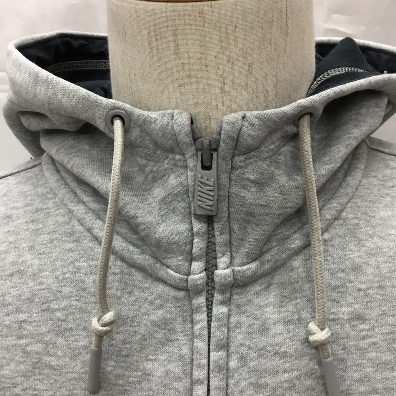 ナイキ NIKE パーカー 長袖 ジップアップパーカー 長袖パーカー フード付きパーカー スポーツウェア M プリント 灰 / グレー / メンズ USED 古着 中古 10108243