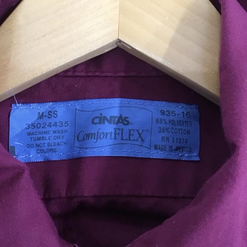 古着 USED シャツ、ブラウス 半袖 CINTAS ワークシャツ メキシコ製 M ロゴ、文字 えんじ / ワインレッド / メンズ USED 古着 中古 10139043