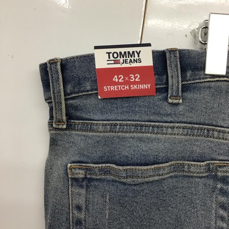 トミーヒルフィガー TOMMY HILFIGER パンツ デニム、ジーンズ デニムパンツ ワイドパンツ カジュアルパンツ 42インチ ダメージ加工 インディゴ / インディゴ / メンズ USED 古着 中古 10127311