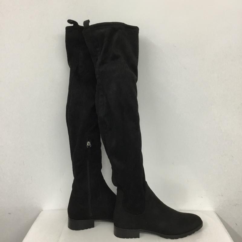 ザラベーシック ZARA BASIC ブーツ ニーハイブーツ 6060 301 040 ストレッチロングブーツ EU39 無地 黒 / ブラック / レディース USED 古着 中古 10131042
