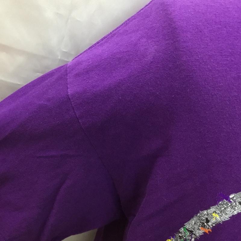ステューシー STUSSY Tシャツ 半袖 半袖カットソー プリントTシャツ クルーネックカットソー XL プリント 紫 / パープル /  メンズ USED 古着 中古 10108992