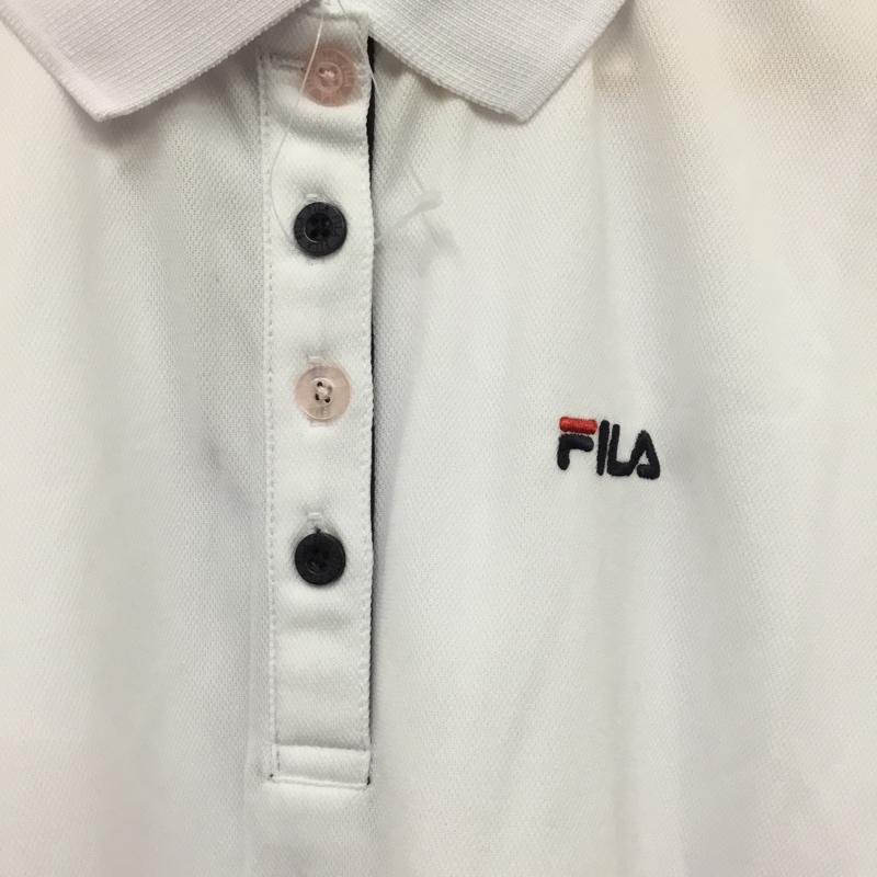 フィラ FILA ポロシャツ 半袖 FL1667 速乾 吸汗 タグ付き L ロゴ、文字 白 / ホワイト / レディース USED 古着 中古 10133061