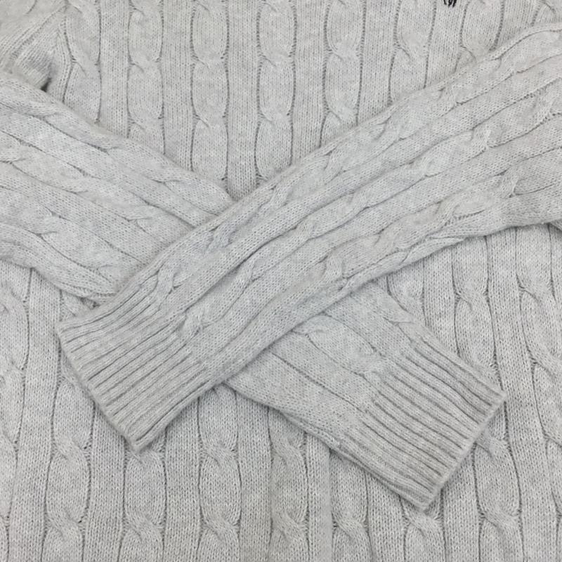 ポロラルフローレン POLO RALPH LAUREN ニット、セーター 長袖 ケーブルニット S 刺繍 X ワンポイント 灰 / グレー / メンズ USED 古着 中古 10136063