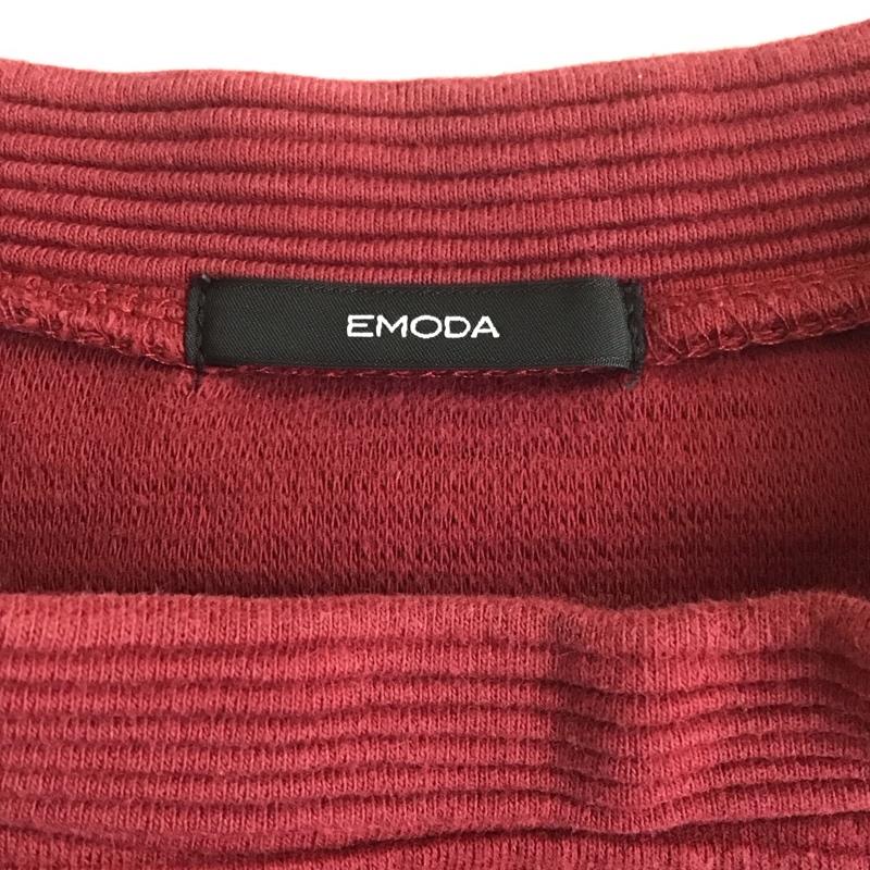エモダ EMODA トレーナー 長袖 M 無地 えんじ / ワインレッド / レディース USED 古着 中古 10108107