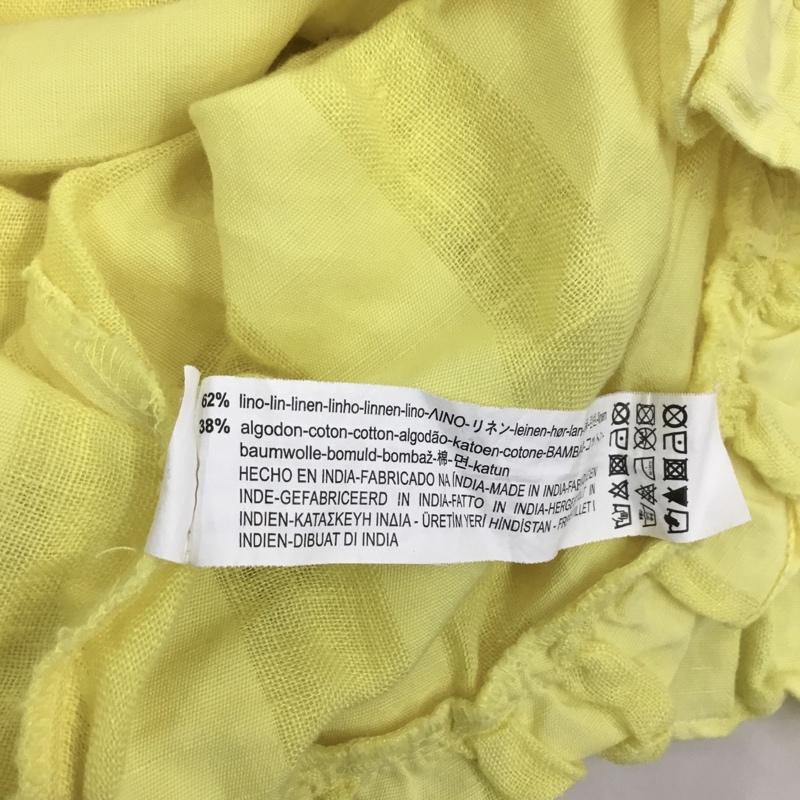ザラ ZARA カットソー 半袖 7521 097 300 袖フリル M ストライプ 黄 / イエロー /  レディース USED 古着 中古 10107462